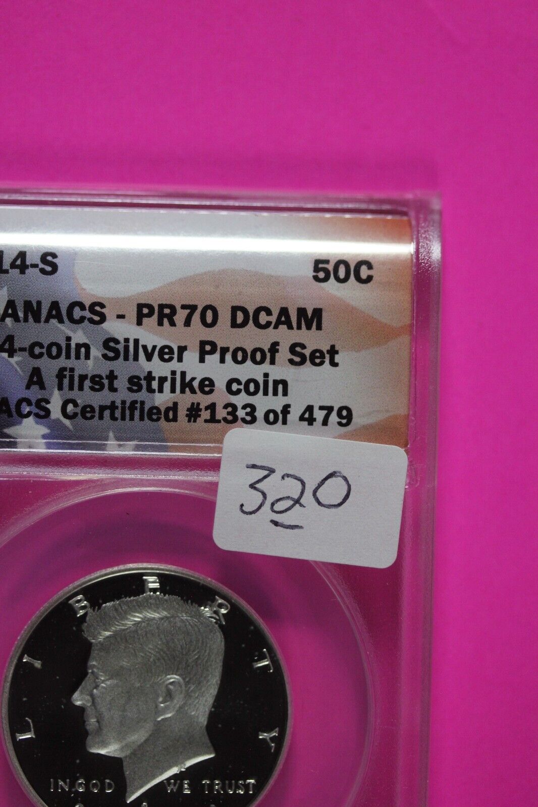 2014 S PR 70 Proof Silver Kennedy Half From Limited Edition Set ANACS 320