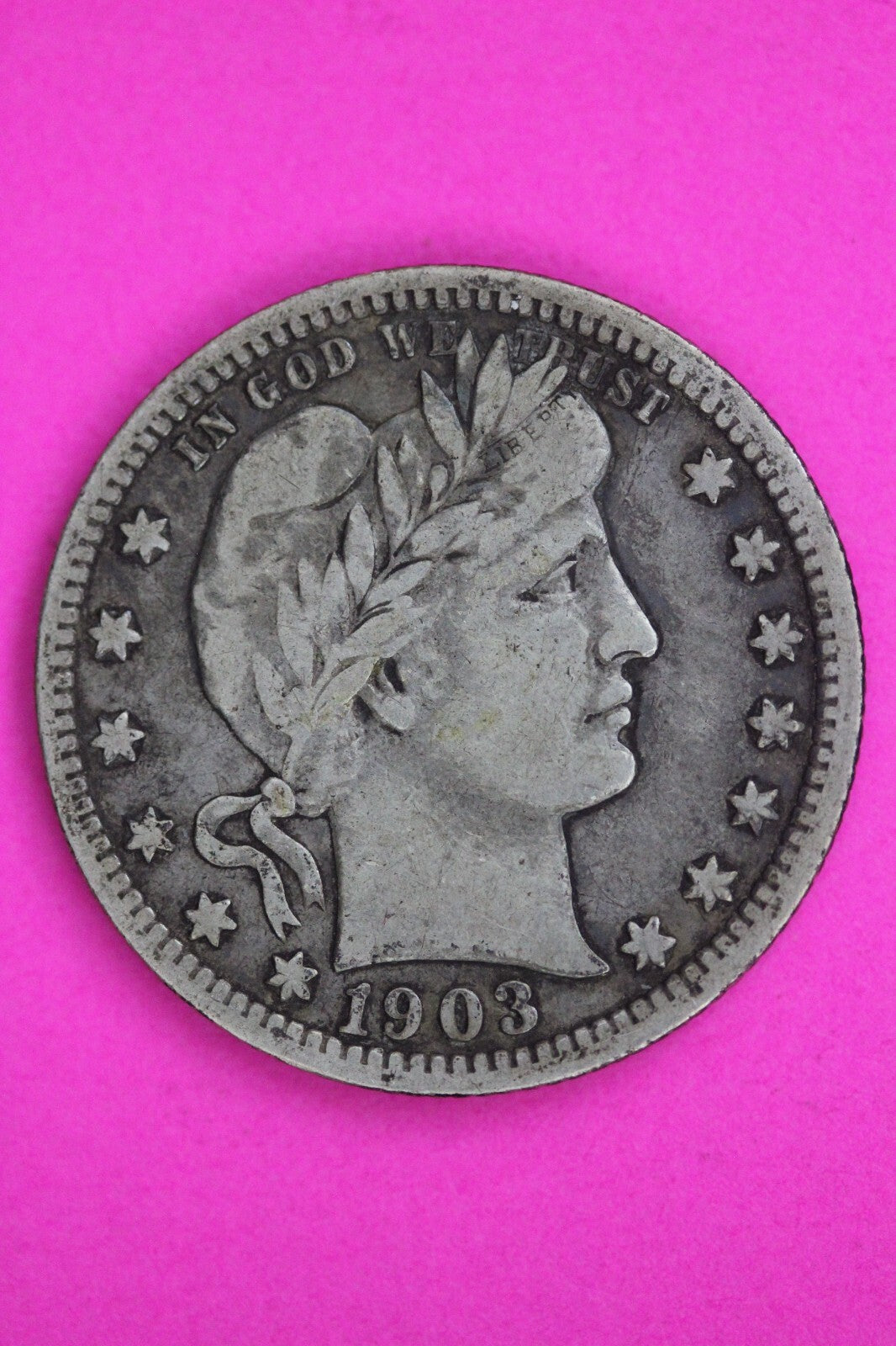 1903 O Barber Liberty Silver Quarter Guaranteed Authentic & Genuine Coin 1413