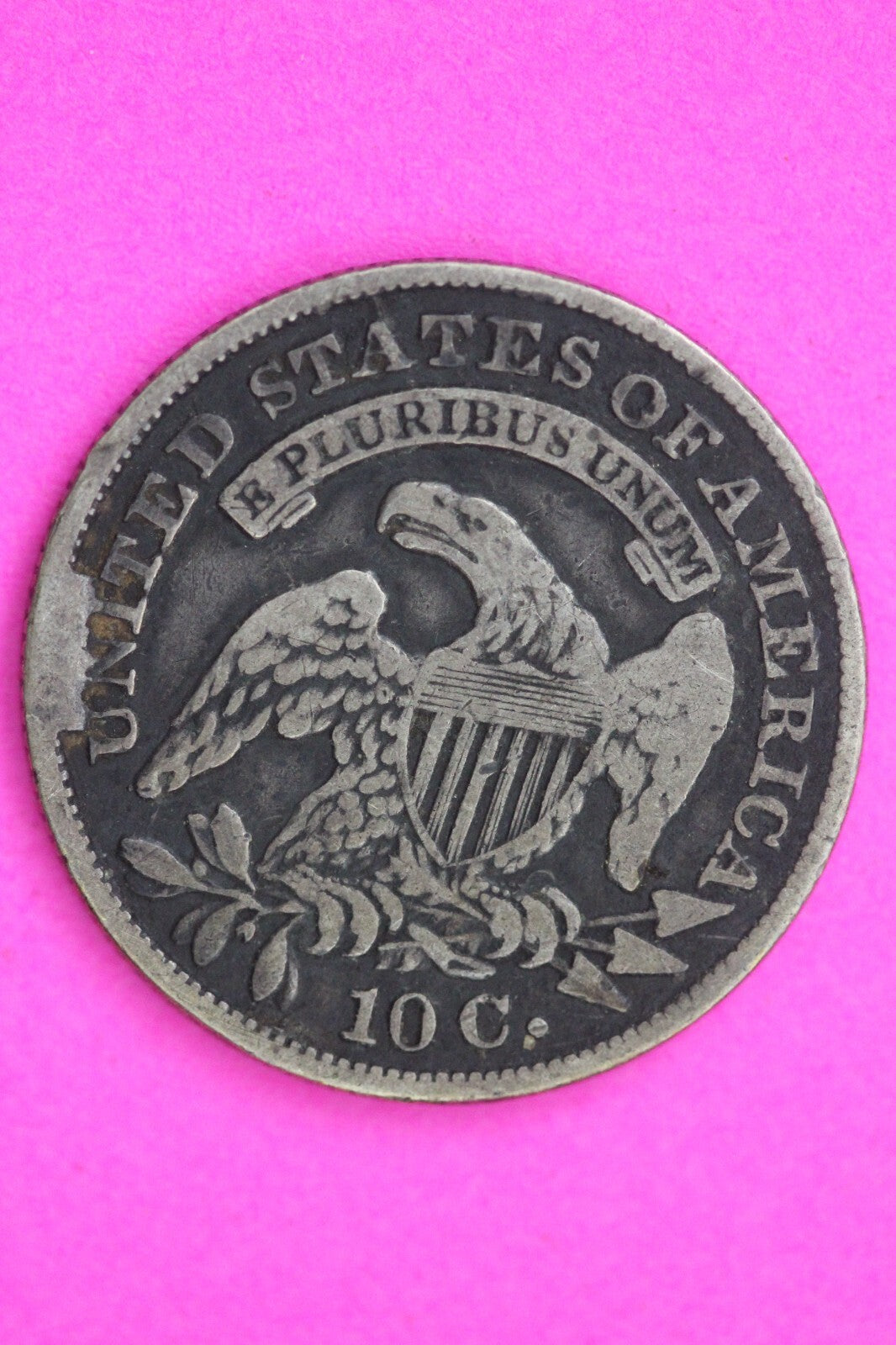 1831 Capped Bust Silver Dime Mint Error Reverse Cud Guaranteed Authentic 0723N