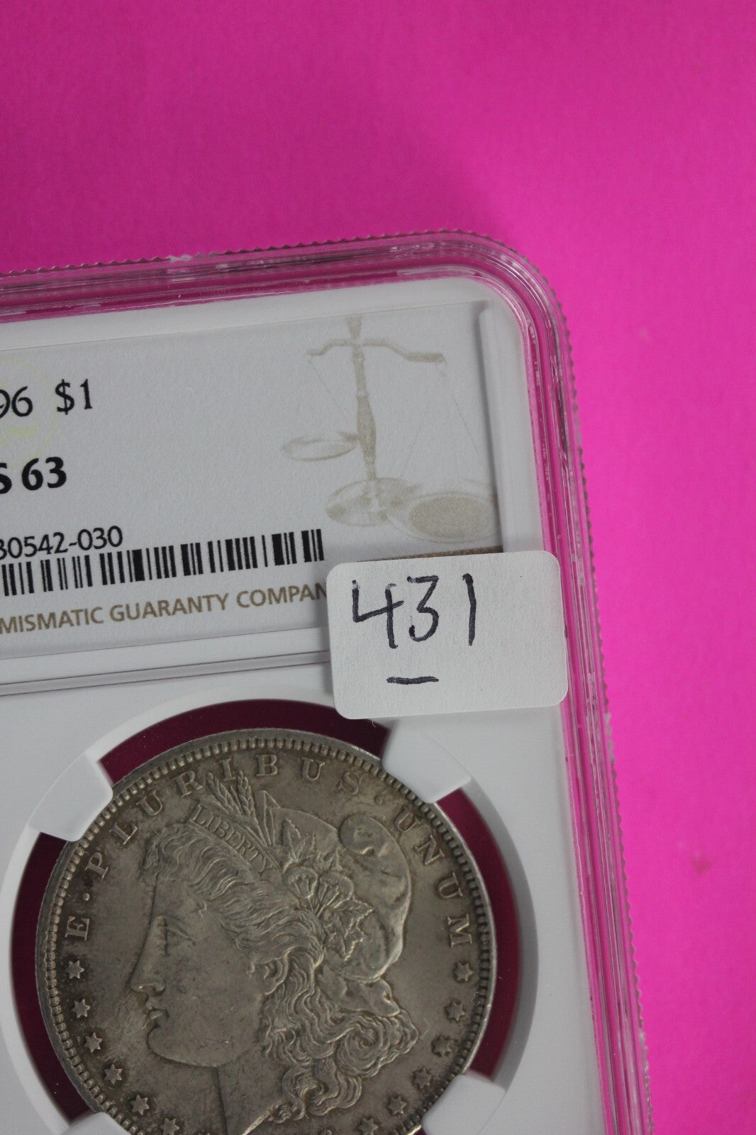 1896 P MS 63 Liberty Morgan Silver Dollar NGC Certified Graded Slab 431