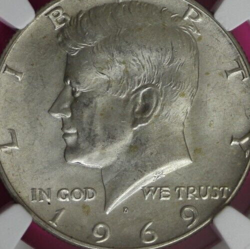 1969 D MS 64 Kennedy Half Dollar NGC Graded Certified Authentic Slab Silver 1373