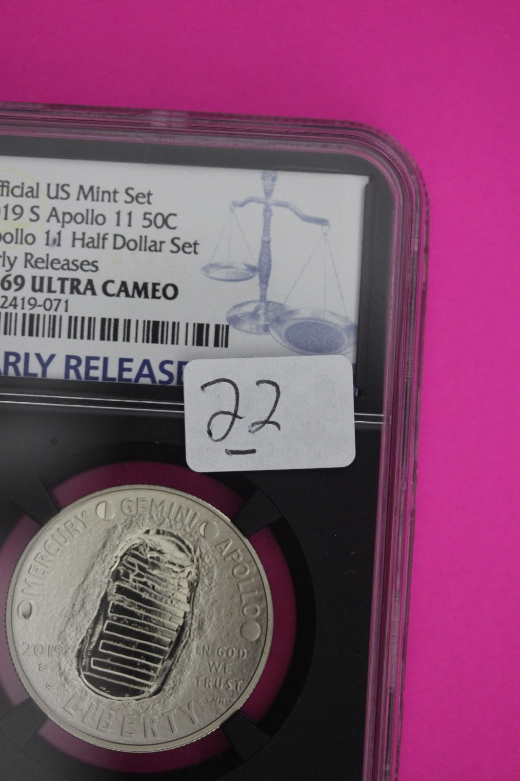 2019 S Apollo 11 From Mint Set Commemorative Half Dollar NGC Certified Slab 22