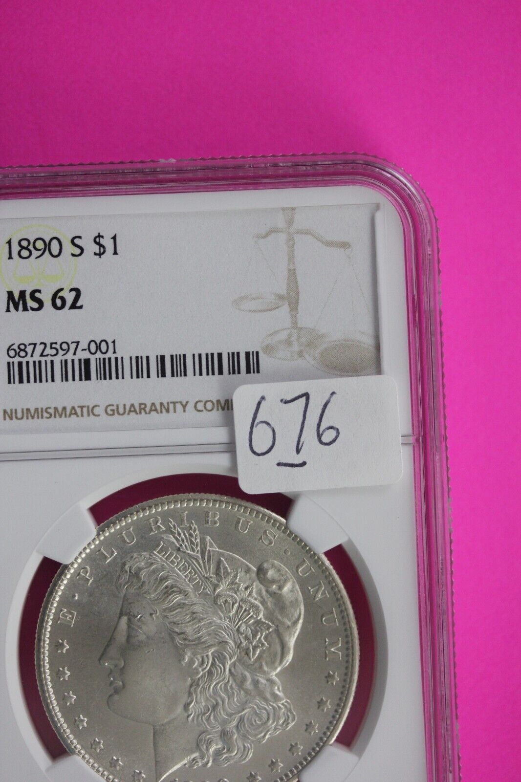 1890 S MS 62 Liberty Morgan Silver Dollar NGC Certified Graded Authentic 676