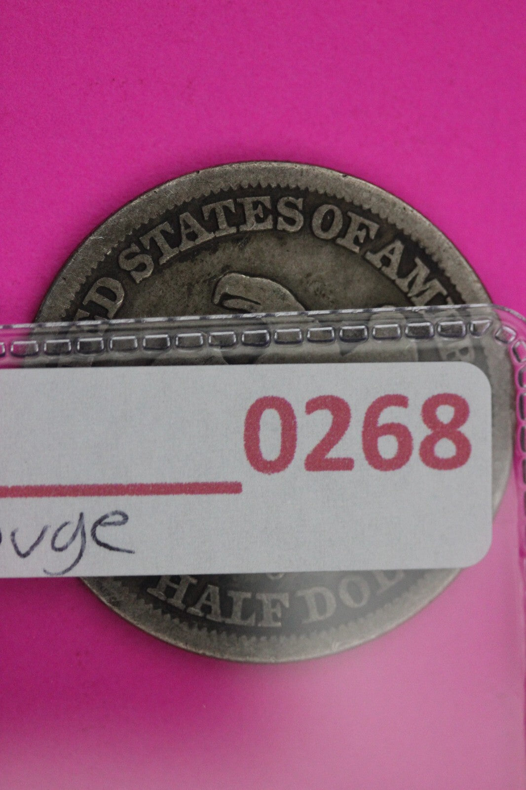 1854 O Seated Liberty Half Dollar Gouged Silver Semi Key Date Authentic 0268N