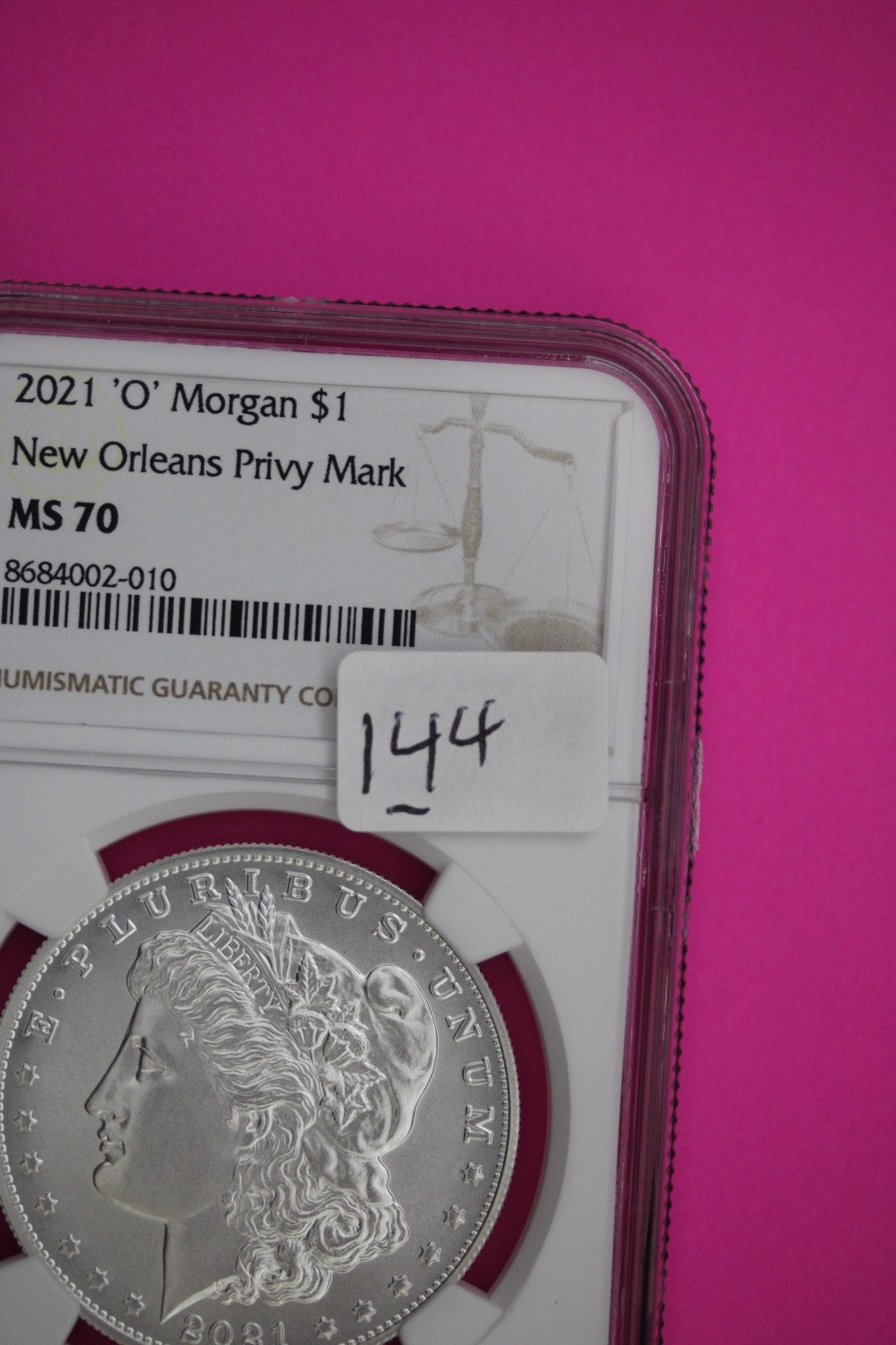 2021 O MS 70 New Orleans Privy Mark Morgan Silver Dollar NGC Graded Slab 144
