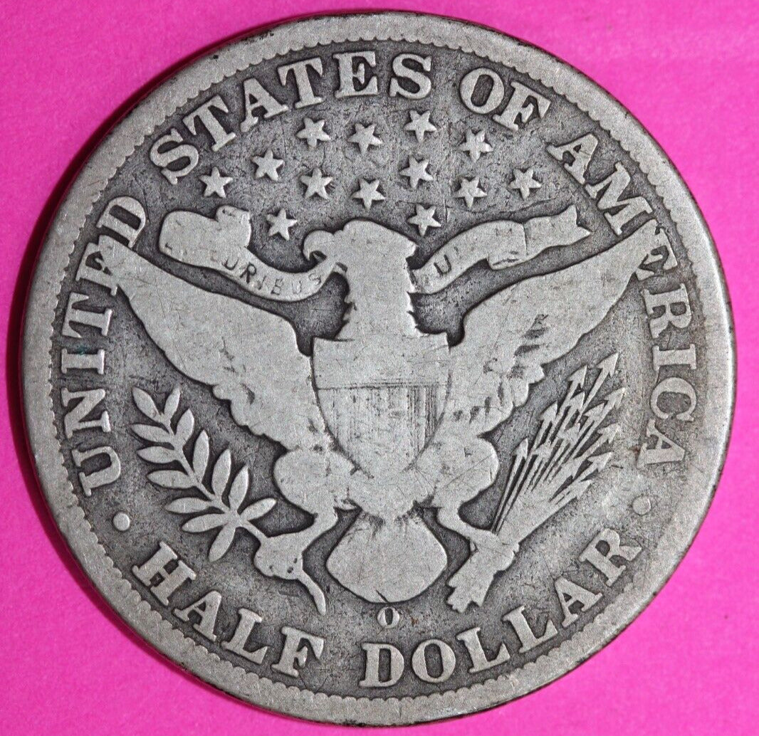 1898 O Barber Liberty Half Dollar Silver Semi Key Date Coin New Orleans Mint 55