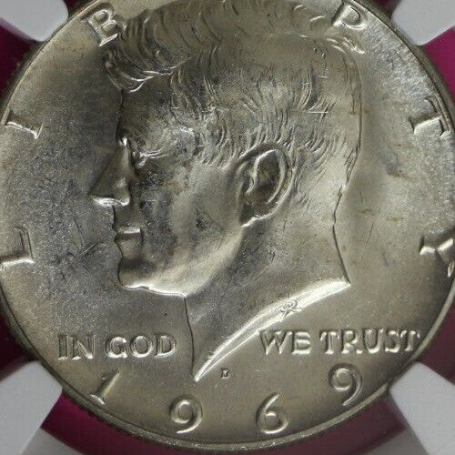 1969 D MS 64 Kennedy Half Dollar NGC Graded Certified Authentic Slab Silver 1370