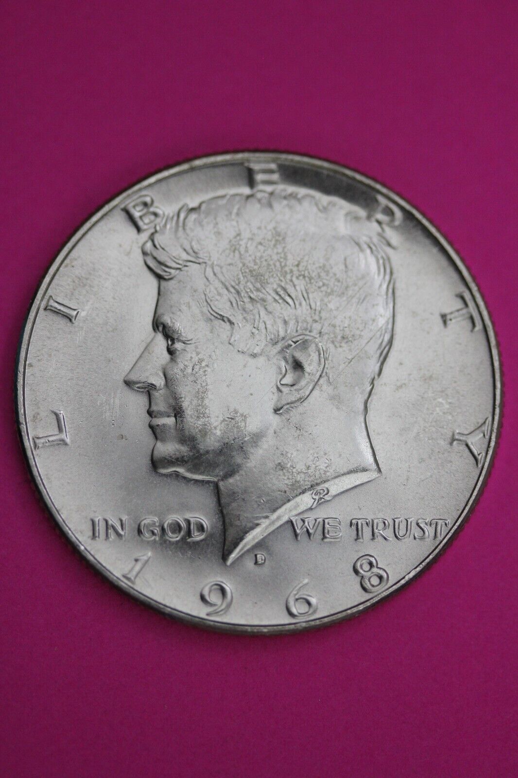 Gem BU 1968 D John F Kennedy Half Dollar 40% Silver Same Coin In Pics TOM 08