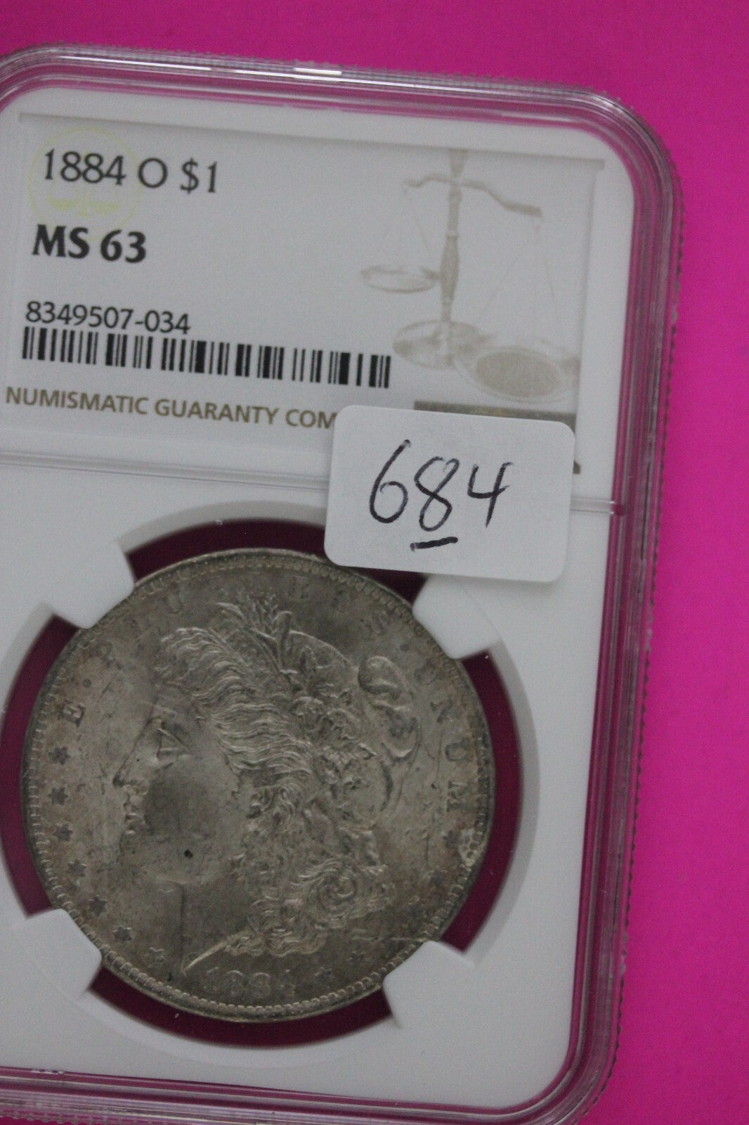 1884 O MS 63 Liberty Morgan Silver Dollar NGC Certified Graded Authentic 684