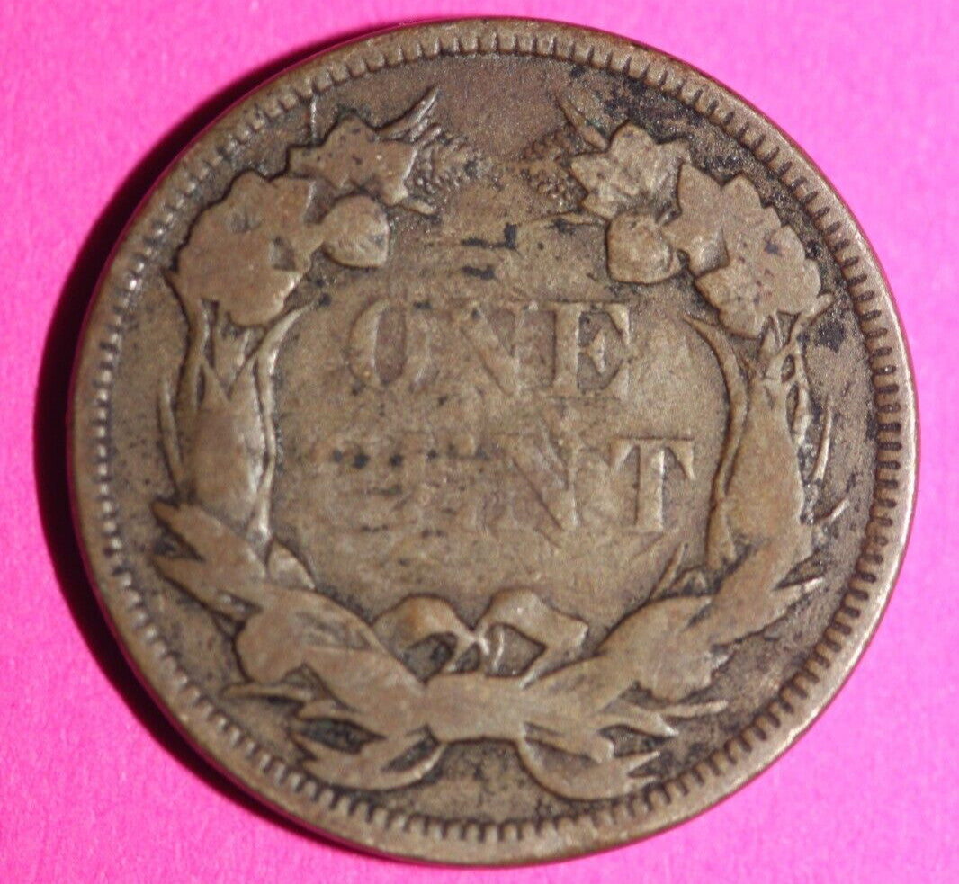 1858 Flying Eagle Cent Penny Exact Scarce Early Type Exact Coin as Pictured 77