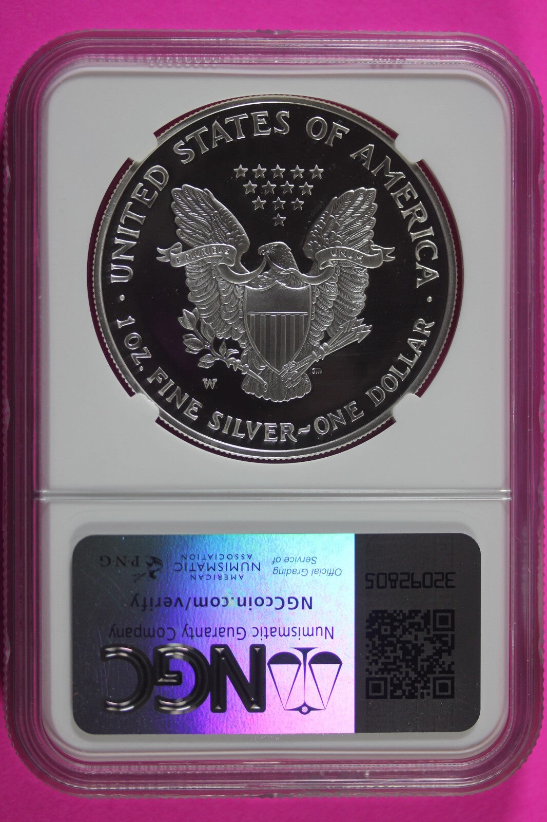 2002 W PF 69 Silver American Eagle Deep Cameo Authentic Proof Coin NGC Slab 1029