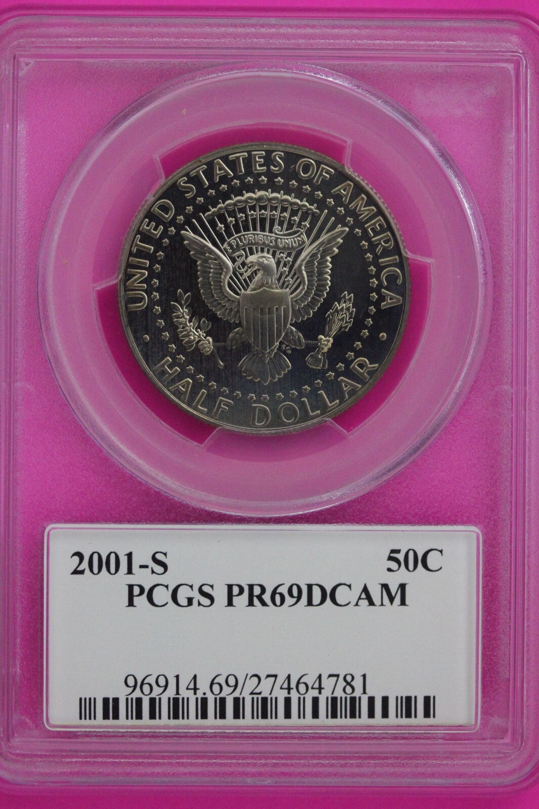 2001 S PR 69 Deep Cameo John Kennedy Clad Half Dollar JFK Label PCGS Slab 342