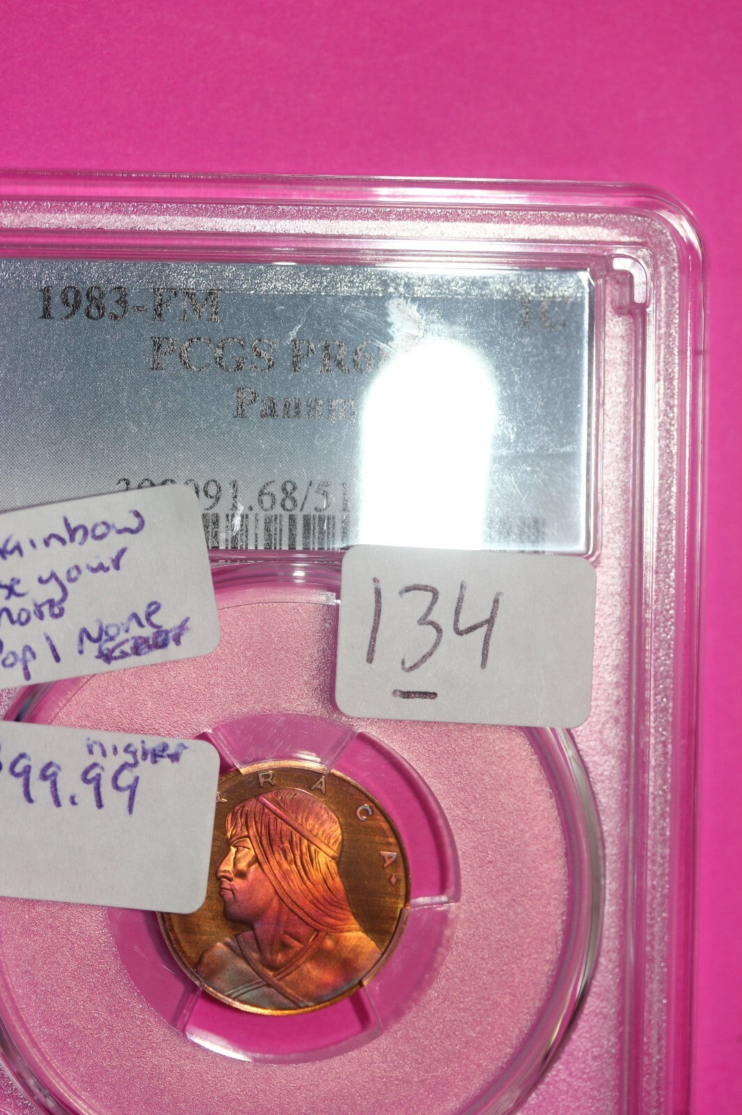 Pop 1 None Higher 1983 FM PR 68 RB Panama 1 Centesimo Toned PCGS Certified 134