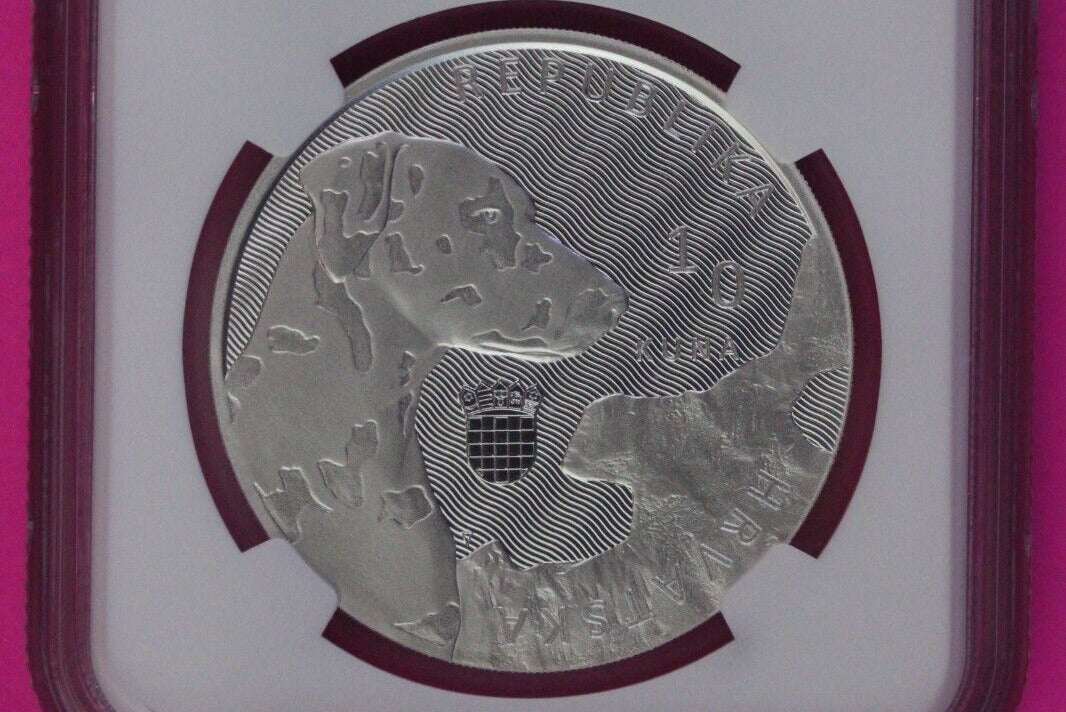 2021 Dalmation Dog MS 69 Croatia 10k Kuna 1 OZ Silver NGC Certified Slab 1100