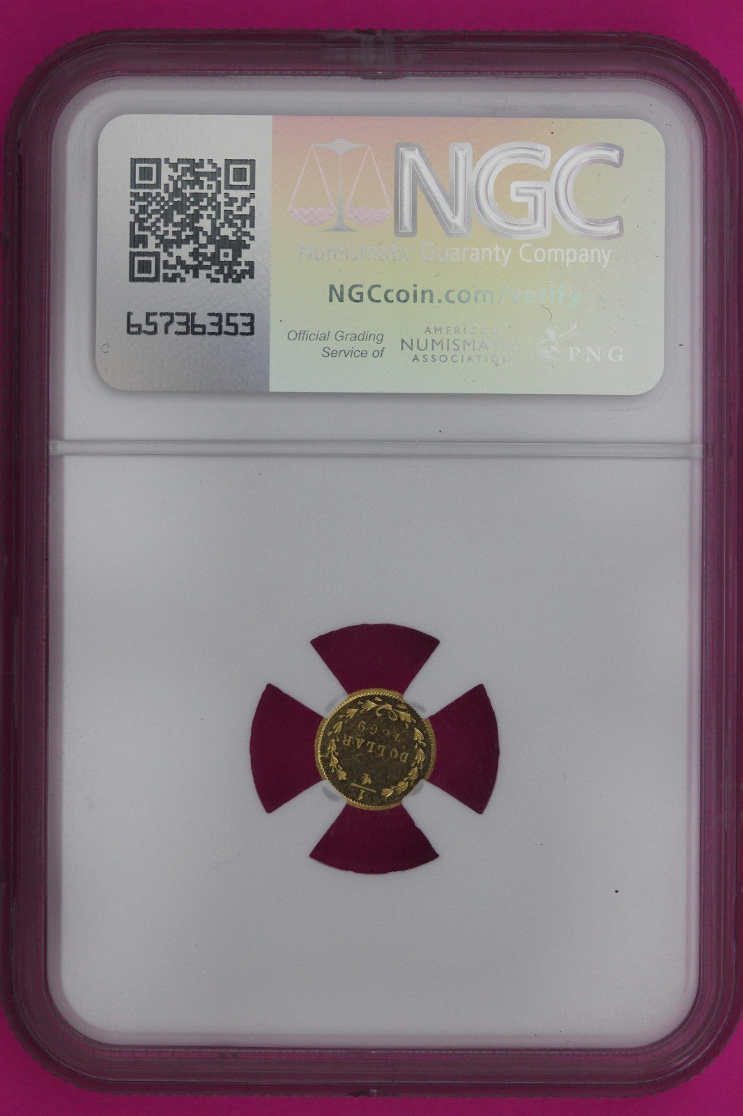 1869 Unc Details Cleaned Indian Gold Token NGC Certified Authentic Genuine 876
