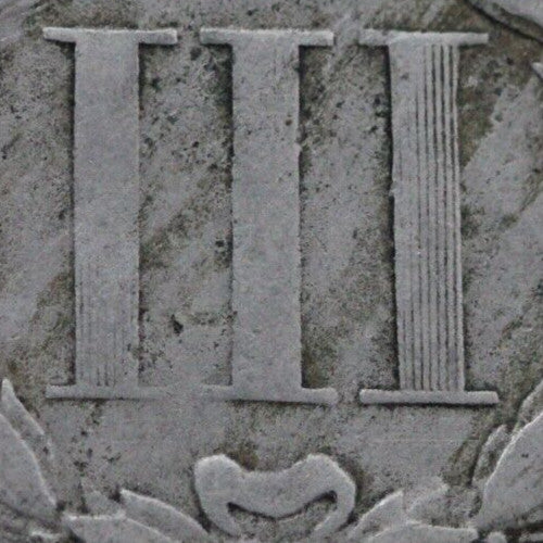 1867 Three 3 Cent Nickel Scarce Semi Key Date Type Coin Philadelphia Mint 193