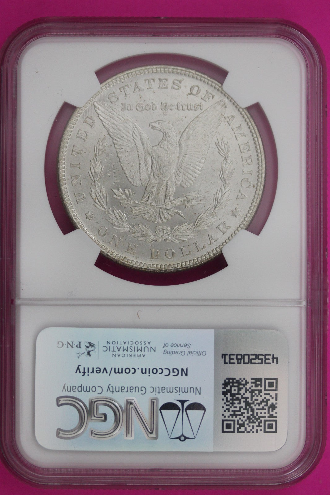 1886 P MS 63 Liberty Morgan Silver Dollar NGC Certified Graded Authentic 275