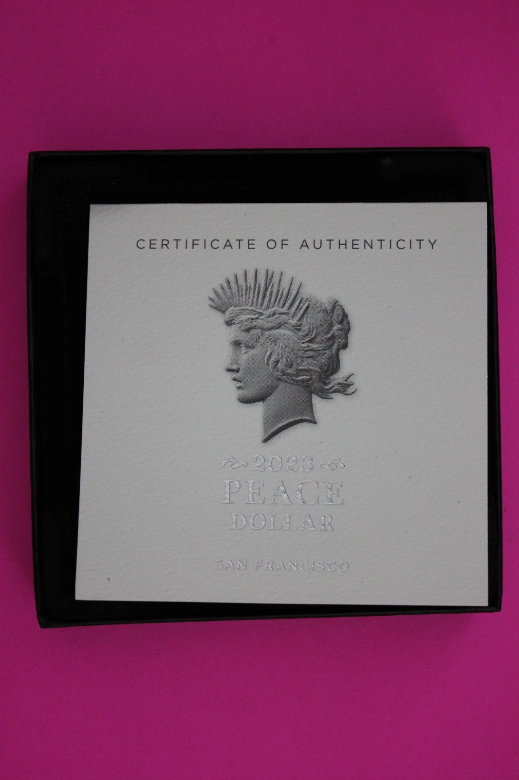 Gem Deep Cameo Proof 2023 S Peace Silver Dollar 999 Fine Mint Box & COA 6035