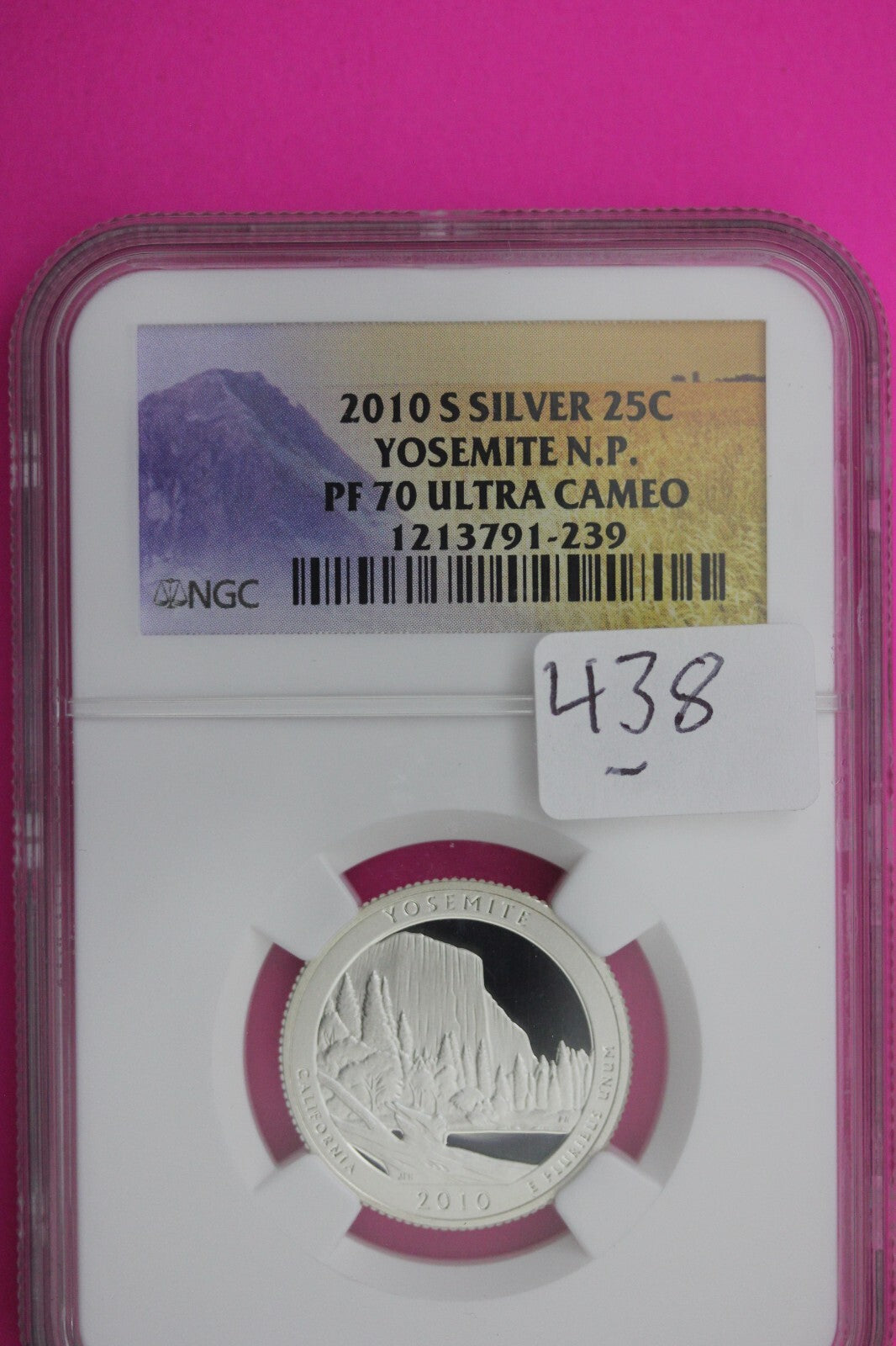 2010 S PF 70 Silver Quarter Yosemite National Park NGC Graded Certified Slab 438