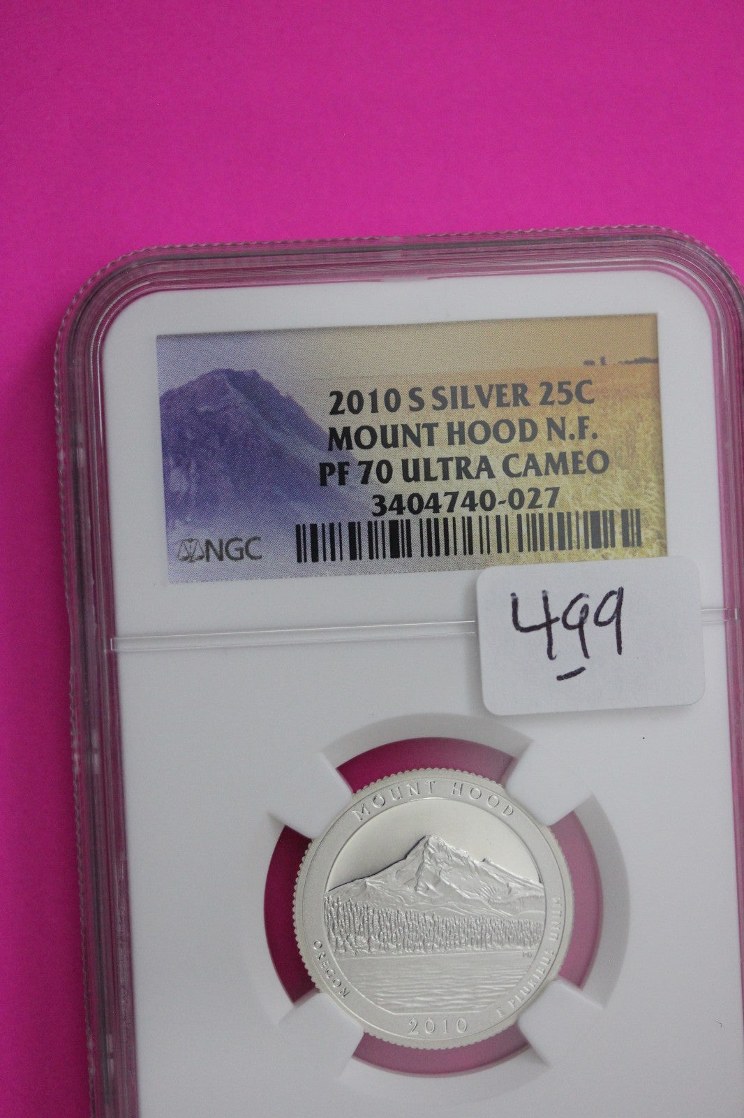 2010 S PF 70 Silver Quarter Mount Hood Park ATB NGC Graded Certified Slab 499