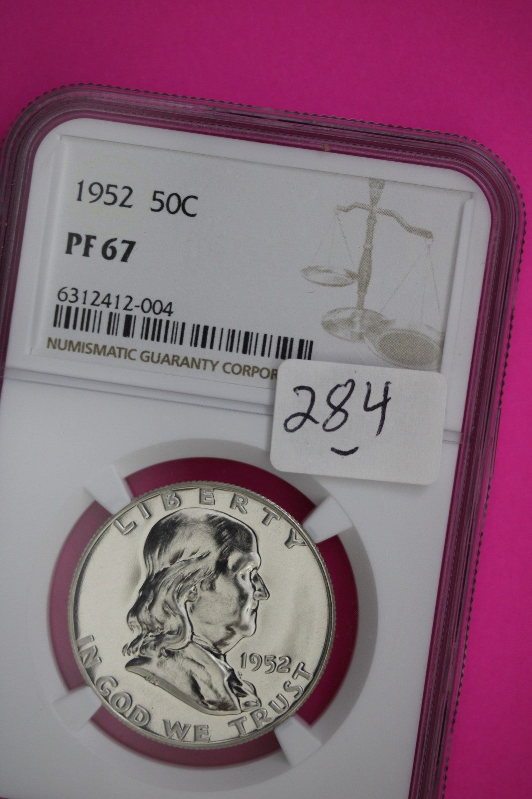 1952 PF 67 Ben Franklin Silver Half Dollar NGC Certified Graded Authentic 284