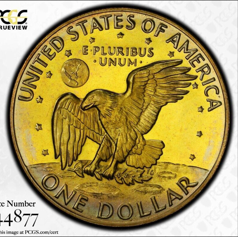 Toned Color 1974 S PR 67 Silver Ike Eisenhower Dollar PCGS Trueview Slab 220