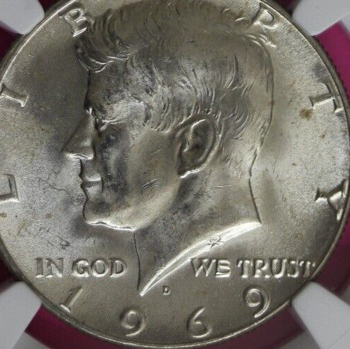 1969 D MS 64 Kennedy Half Dollar NGC Graded Certified Authentic Slab Silver 1369