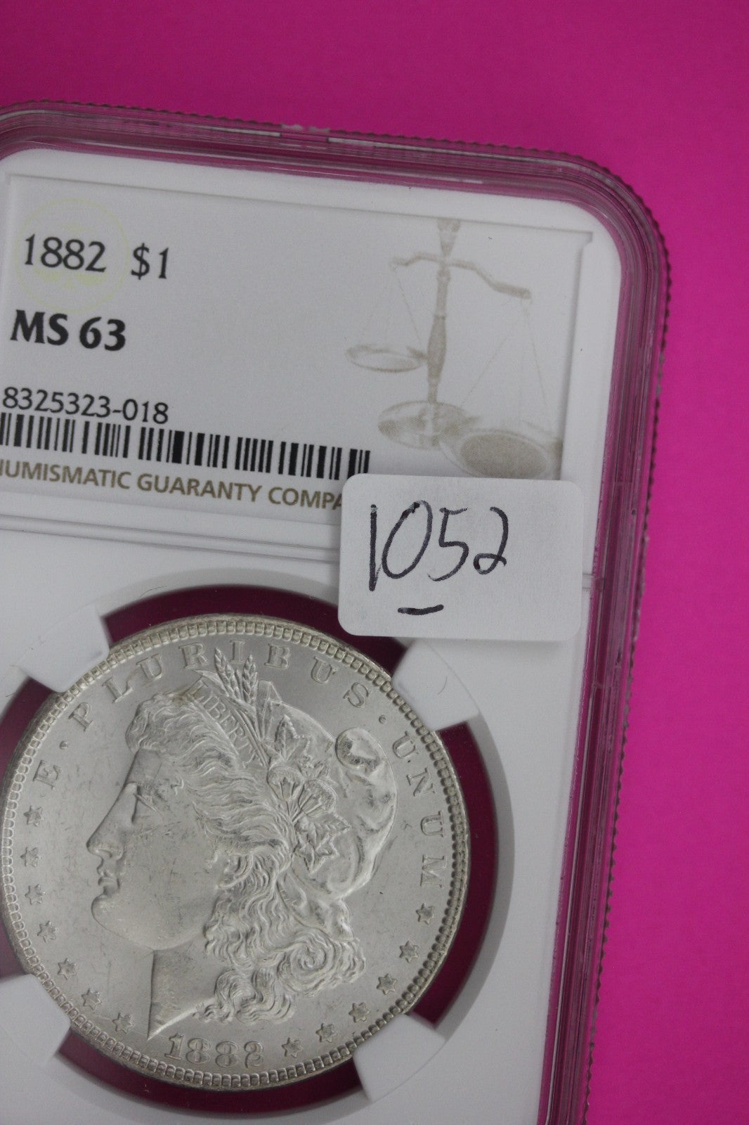 1882 P MS 63 Liberty Morgan Silver Dollar NGC Certified Graded Authentic 1052