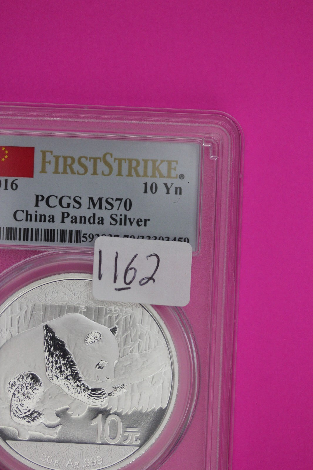 2016 MS 70 China Panda 1 OZ Silver Coin PCGS Certified Graded Authentic 1162