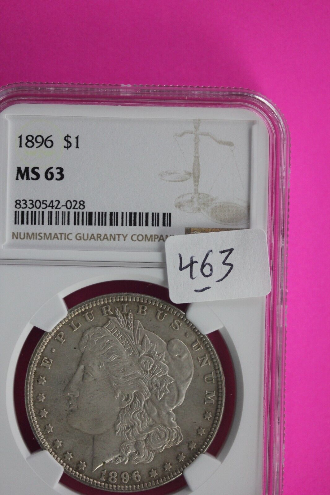 1896 P MS 63 Liberty Morgan Silver Dollar NGC Certified Graded Slab 463