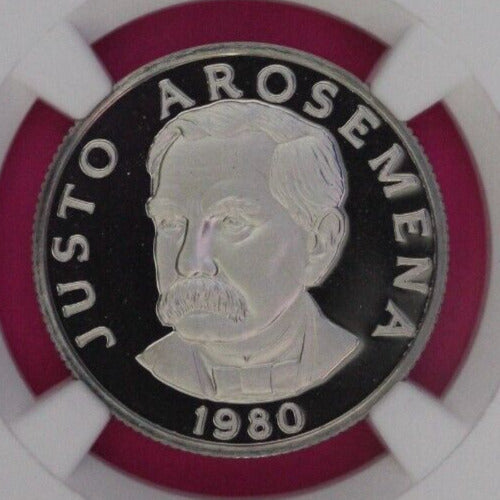 1980 Panama PF 69 Ultra Cameo Proof 25 Centesimos NGC Certified Graded Slab 845