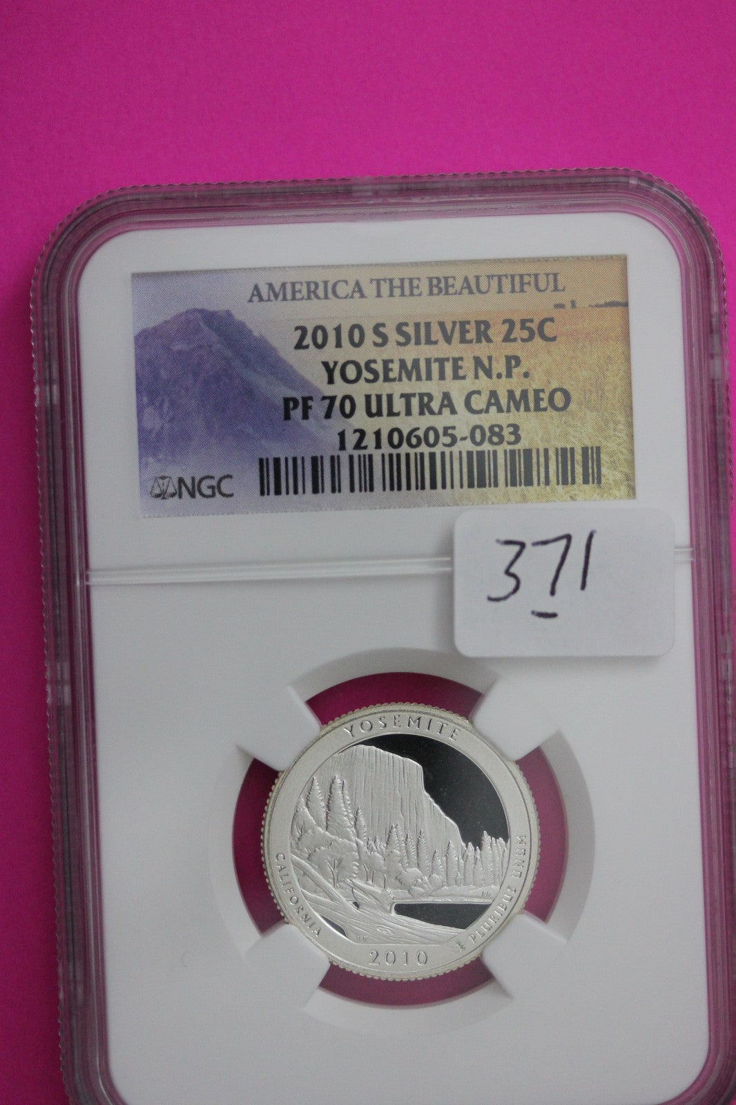 2010 S PF 70 Silver Quarter Yosemite Park ATB NGC Graded Certified Slab 371