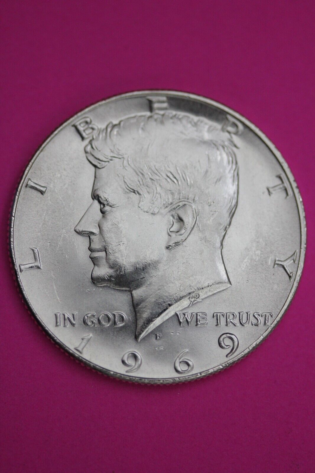 Gem BU 1969 D John F Kennedy Half Dollar 40% Silver Same Coin In Pics TOM 11