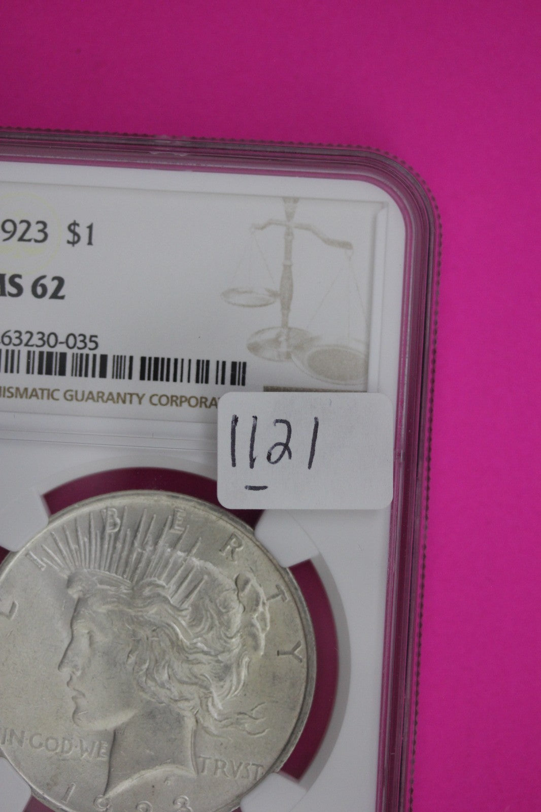 1923 P MS 62 Liberty Peace Silver Dollar NGC Certified Graded Authentic 1121