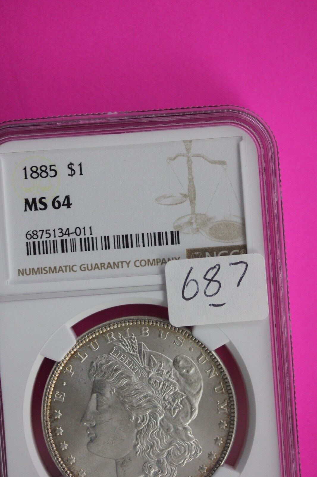 1885 P MS 64 Liberty Morgan Silver Dollar NGC Certified Graded Authentic 687