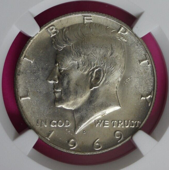1969 D MS 64 Kennedy Half Dollar NGC Graded Certified Authentic Slab Silver 1374