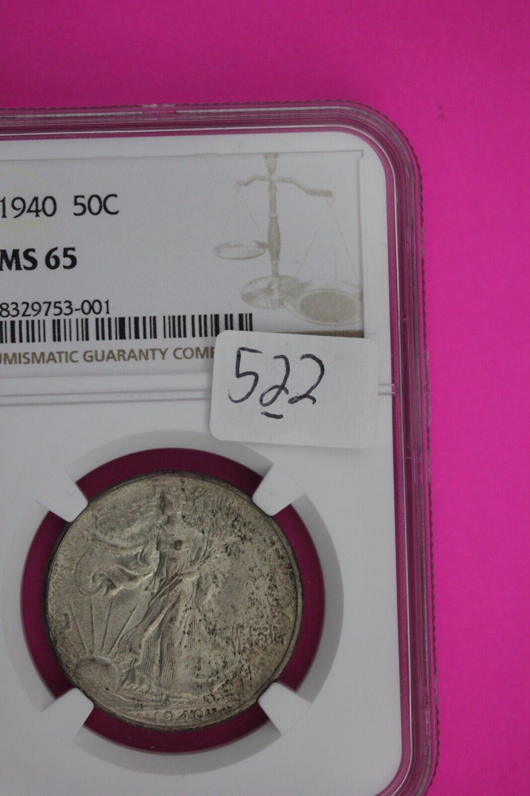 1940 P MS 65 Walking Liberty Half Dollar NGC Graded Certified Authentic 522