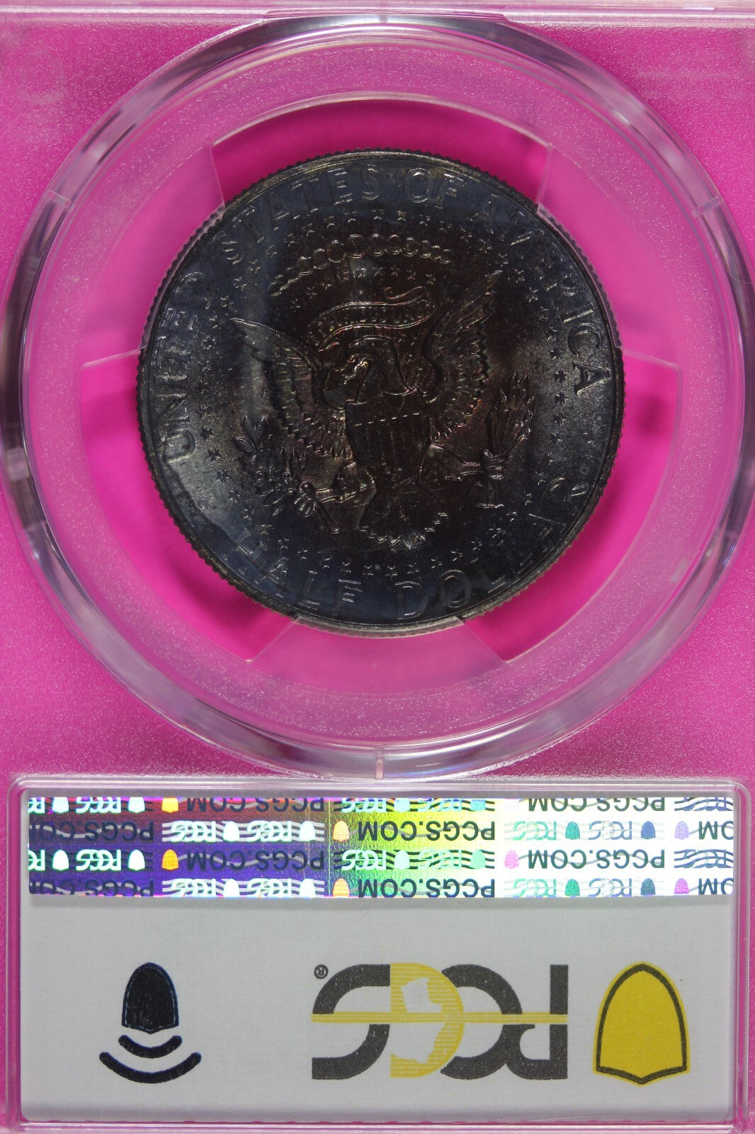 Toned 1965 Silver MS 65 John F Kennedy Silver Half Dollar PCGS Graded Slab 136