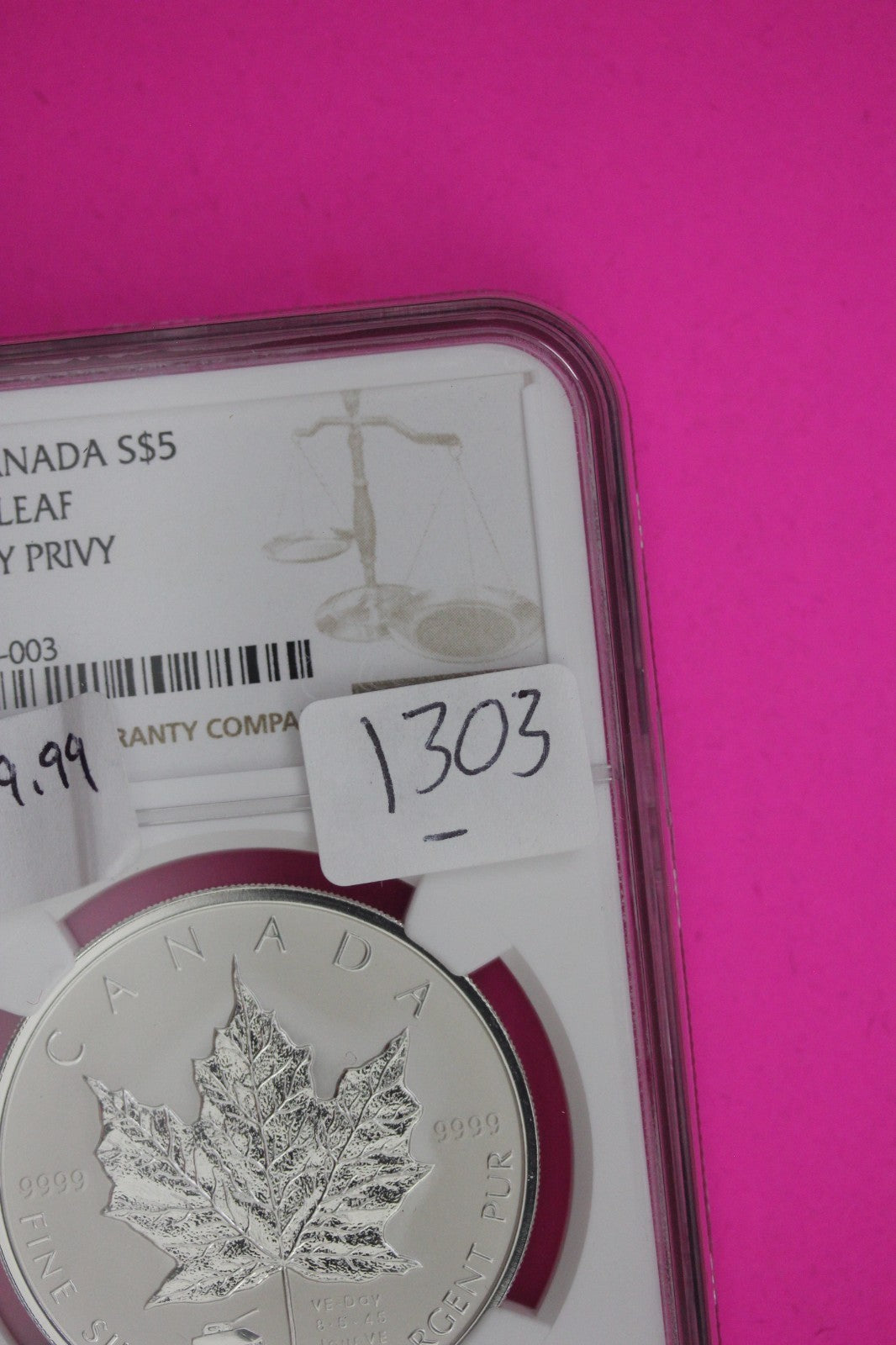 2005 SP 69 Canada V.E. Day Privy Maple Leaf $5 NGC Certified Graded Slab 1303