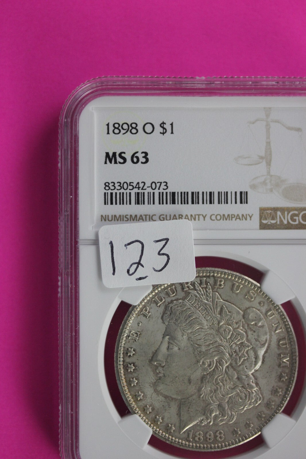 1898 O MS 63 Liberty Morgan Silver Dollar NGC Graded Certified Authentic 123