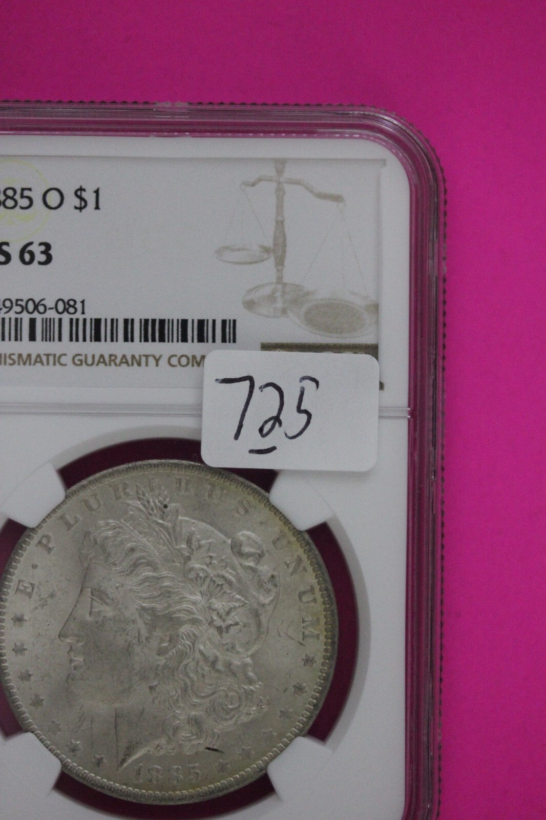 1885 O MS 63 Liberty Morgan Silver Dollar NGC Certified Graded Authentic 725