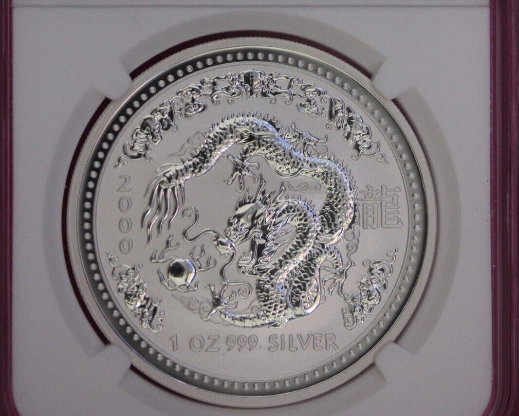 2000 MS 70 Year Of The Dragon Australia Lunar NGC Certified Authentic Slab 829