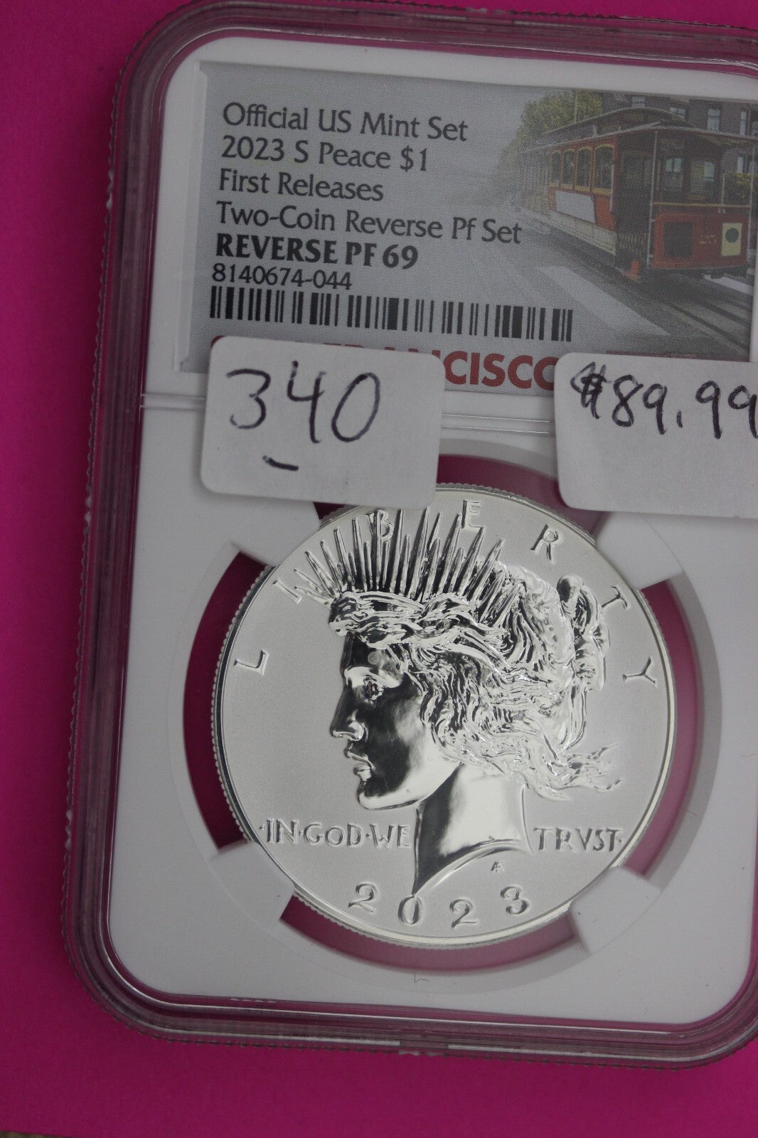 2023 S PF 69 Reverse Proof Liberty Peace Silver Dollar NGC From 2 Coin Set 340