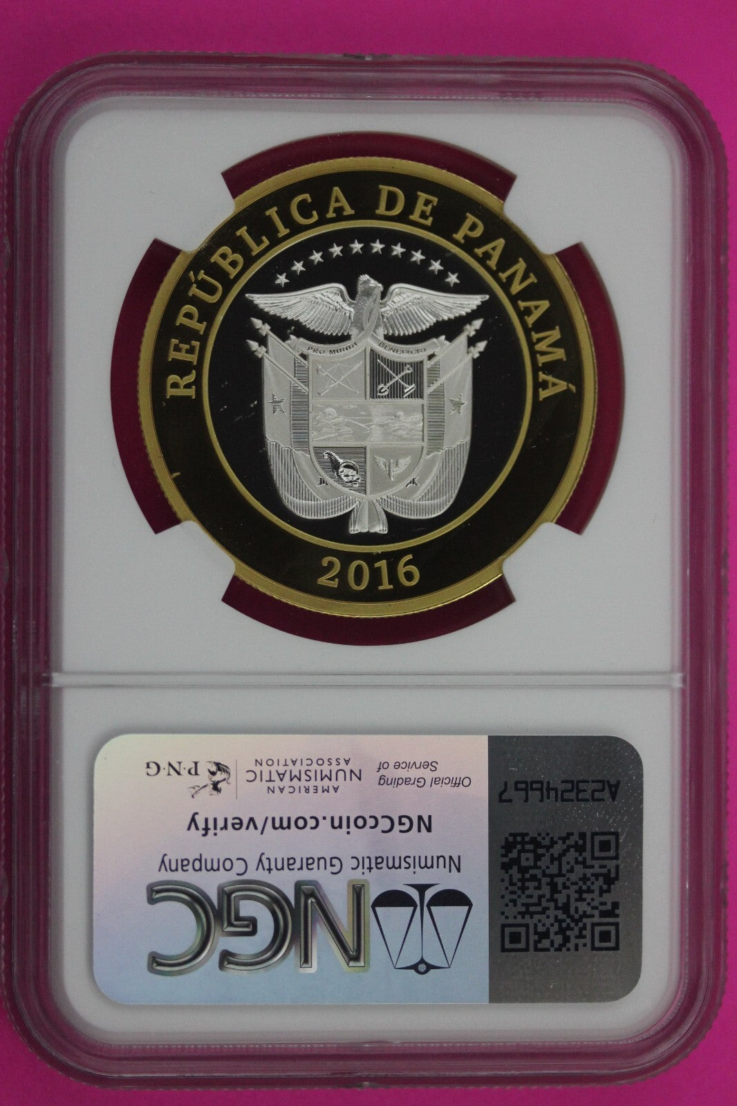 2016 PF 69 Gilt Panama Proof 20 Balboas Canal Transfer 100th Anniversary NGC 190