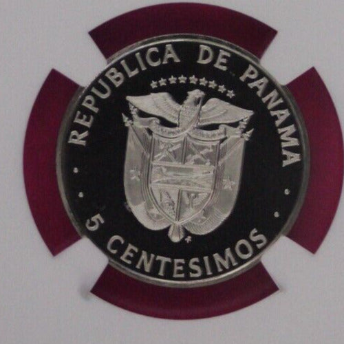 1975 Panama PF 69 Ultra Cameo Proof 5 Centesimos NGC Certified Graded Slab 854
