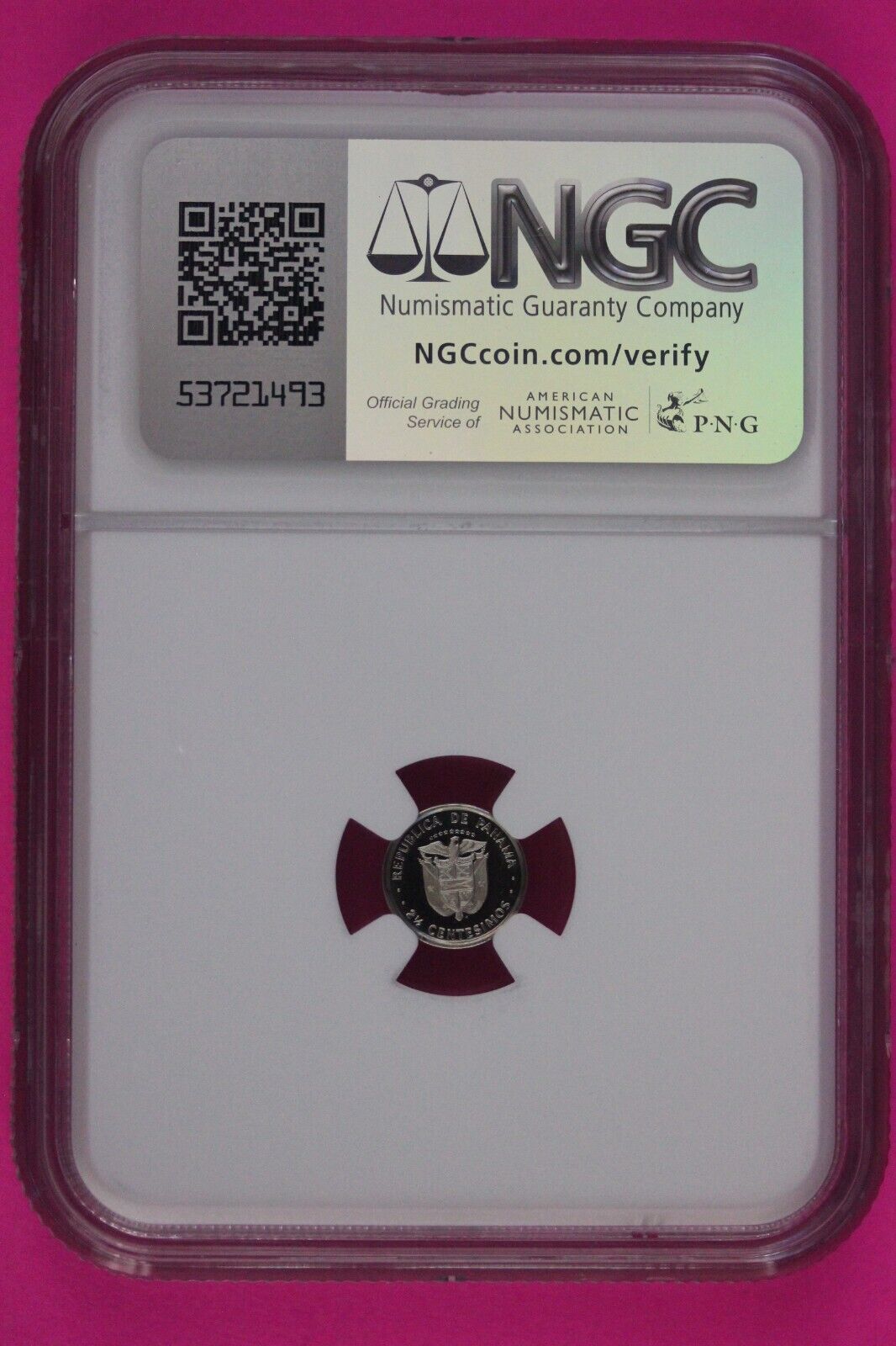 1979 Panama PF 69 Ultra Cameo Proof 2.5 Centesimos Coin NGC Certified Slab 799