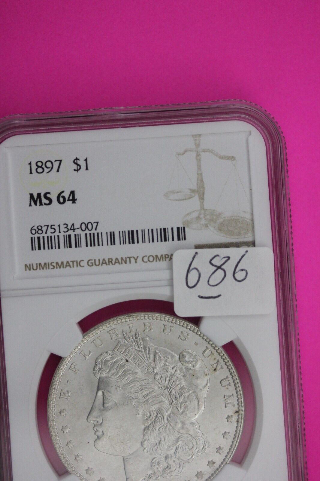 1897 P MS 64 Liberty Morgan Silver Dollar NGC Certified Graded Authentic 686