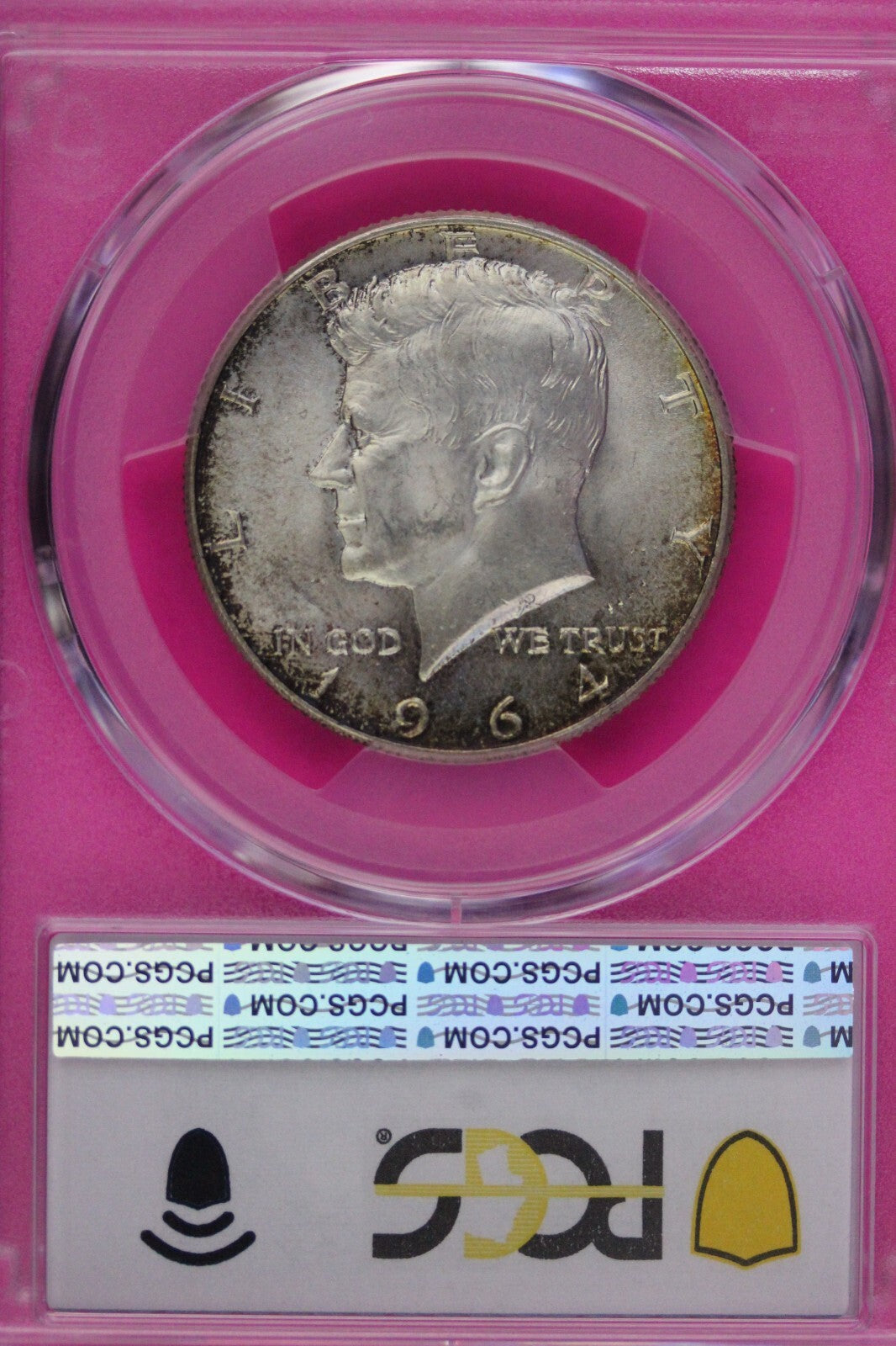 Rainbow Toned 1964 P Silver MS 65 John F Kennedy Silver Half Dollar PCGS 299