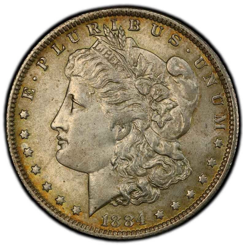 Toned 1884 O MS 63 Morgan Liberty Silver Dollar PCGS Certified Graded Slab 988