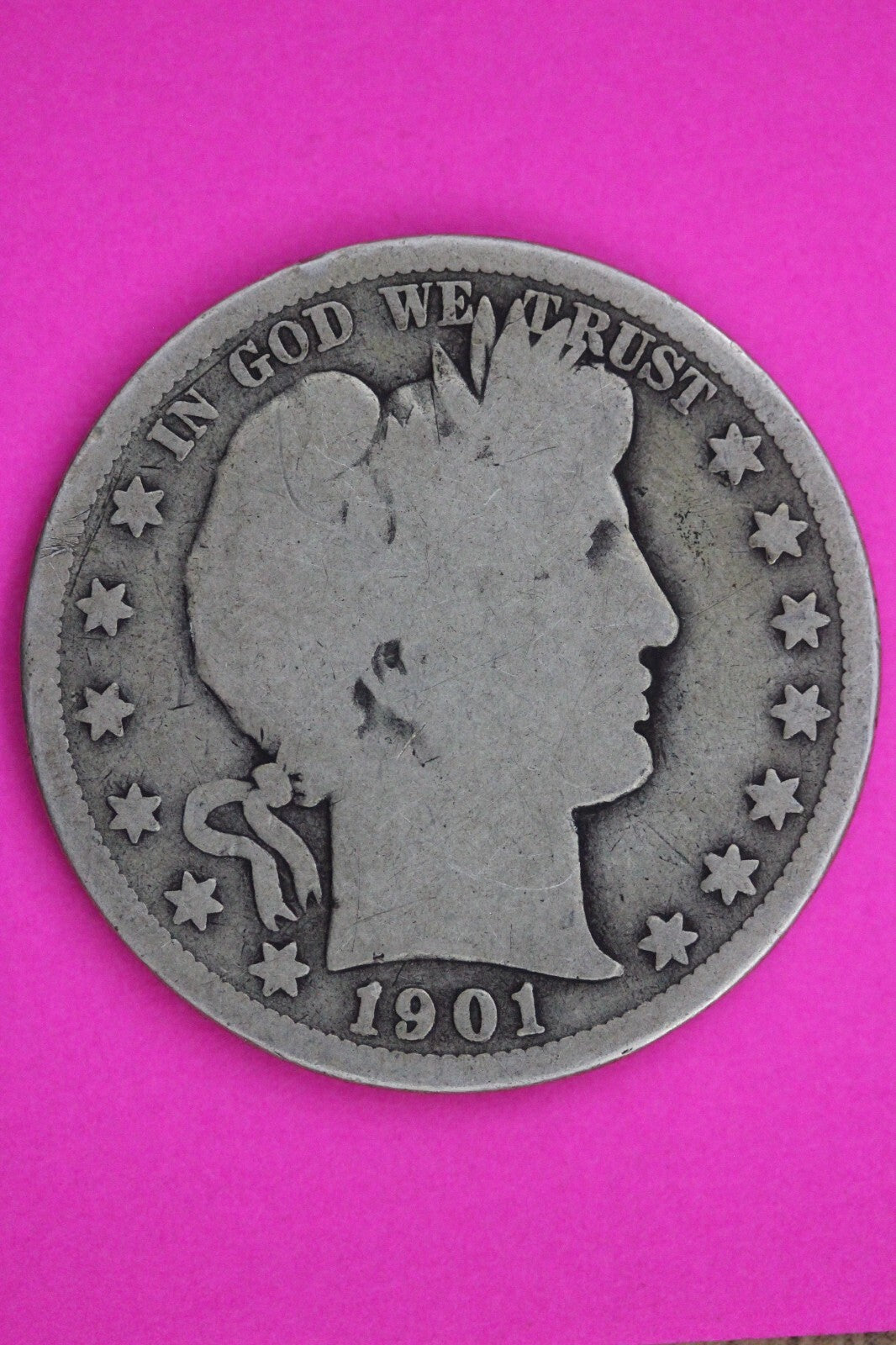 1901 S Barber Liberty Half Dollar Silver Coin Guaranteed Authentic Genuine 1386
